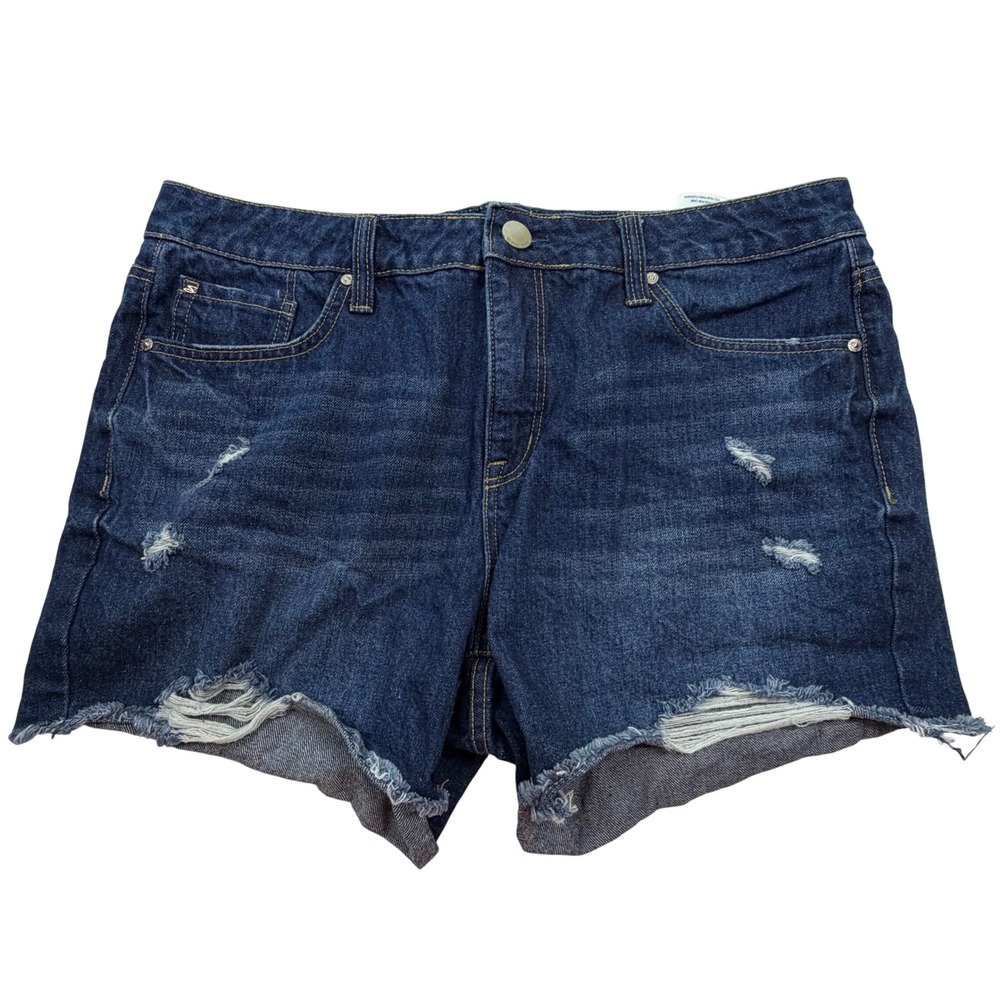 Seven7 Cotton Denim Shorts Womens Distressed Cutoff Weekend Short Blue 12